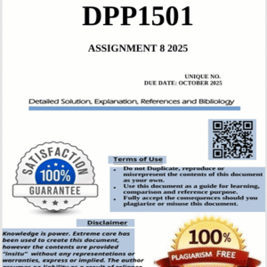 DPP1501 Assignment 8 (COMPLETE ANSWERS TEST) 2025