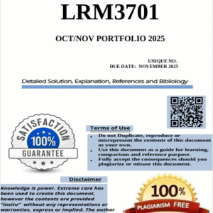 LRM3701 October/November Exam Portfolio (COMPLETE ANSWERS) Semester 2 2025