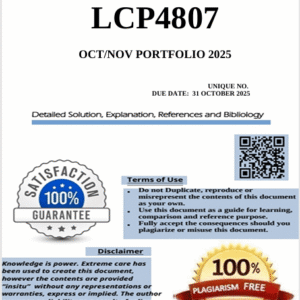 LCP4807 October November (COMPLETE ANSWERS) Portfolio 2025 - Due 31 October 2025