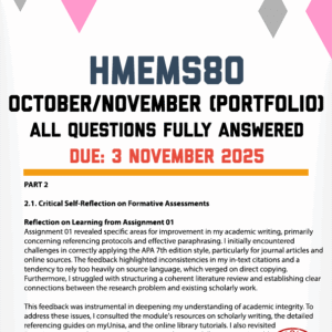 HMEMS80 OCTOBER/NOVEMBER (PORTFOLIO) 2025 - FULLY ANSWERED (DUE 3 NOVEMBER 2025)