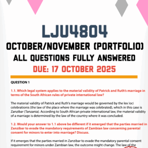 LJU4804 OCTOBER/NOVEMBER (PORTFOLIO) 2025 - FULLY ANSWERED (DUE 17 OCTOBER 2025)
