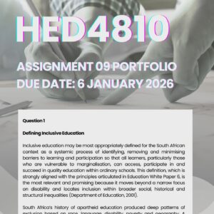 HED4810 ASSIGNMENT 9 PORTFOLIO MEMO (SUMMARTIVE ASSESSMENT) |DUE DATE 6 JANUARY 2026|