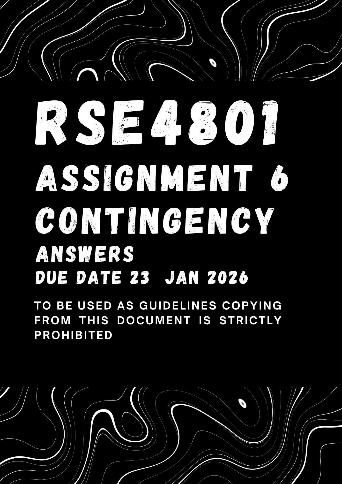 RSE4801 Contingency Assignment 6 2025 Answers , References & Explanations (Due Date: January 2026)