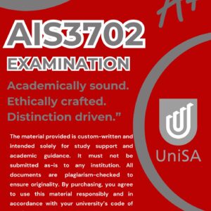 AIS3702 JAN / FEBRUARY EXAMINATION 2026 (ANSWERS) DUE 30 JANUARY 2026