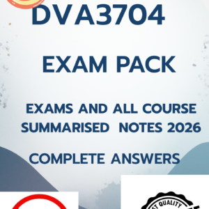 DVA3704 EXAM PACK [COMPLETE QUESTIONS AND ANSWERS]