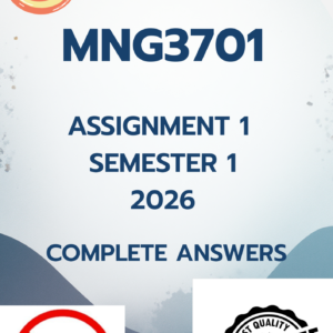 MNG3701 Assignment 1 (COMPLETE ANSWERS) Semester 1 2026 - DUE March 2026
