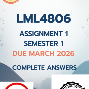 LML4806 Assignment 1Semester 1 2026 - DUE MARCH 2026 [complete answers]