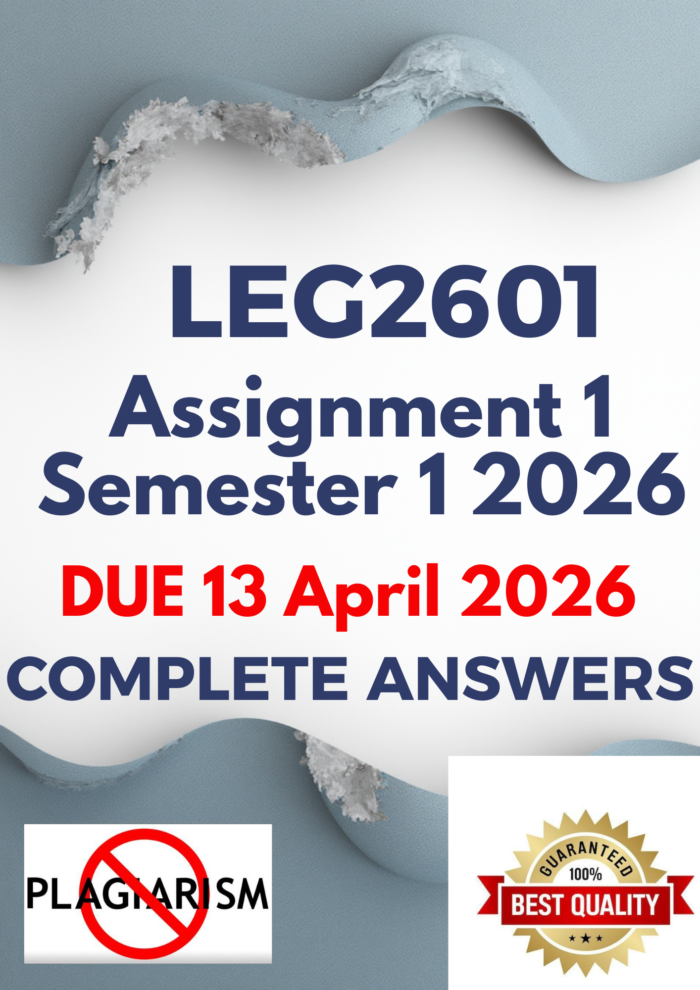 LEG2601 Assignment 1 Semester 1 2026 - DUE 13 April 2026 [complete ...