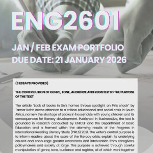 ENG2601 SUPPLEMENTARY PORTFOLIO MEMO |DUE DATE 21 JANUARY 2026|