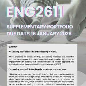 ENG2611 SUPPLEMENTARY PORTFOLIO MEMO |DUE DATE 16 JANUARY 2026|
