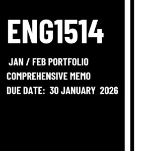 ENG1514 JANUARY / FEBRUARY SUPPLEMENTARY MEMO |DUE DATE 30 JANUARY 2026|