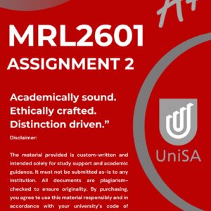 MRL2601 ASSIGNMENT 2 SEMESTER 1 2026 (DETAILED ANSWERS) DUE DATE 8 APRIL 2026