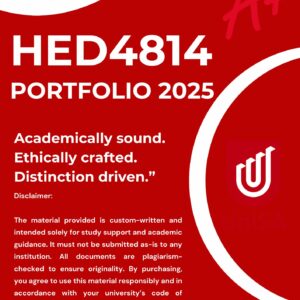 HED4814 FINAL EXAMINATION PORTFOLIO (ANSWERS) 2025 - DUE DATE 16 JANUARY 2026