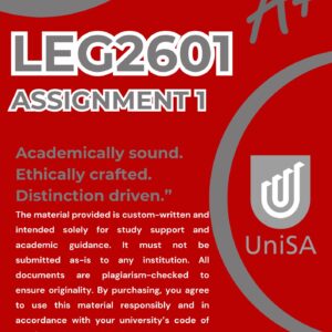 LEG2601 ASSIGNMENT 1 SEMESTER 1 2026 (DETAILED ANSWERS ) DUE DATE APRIL 2026