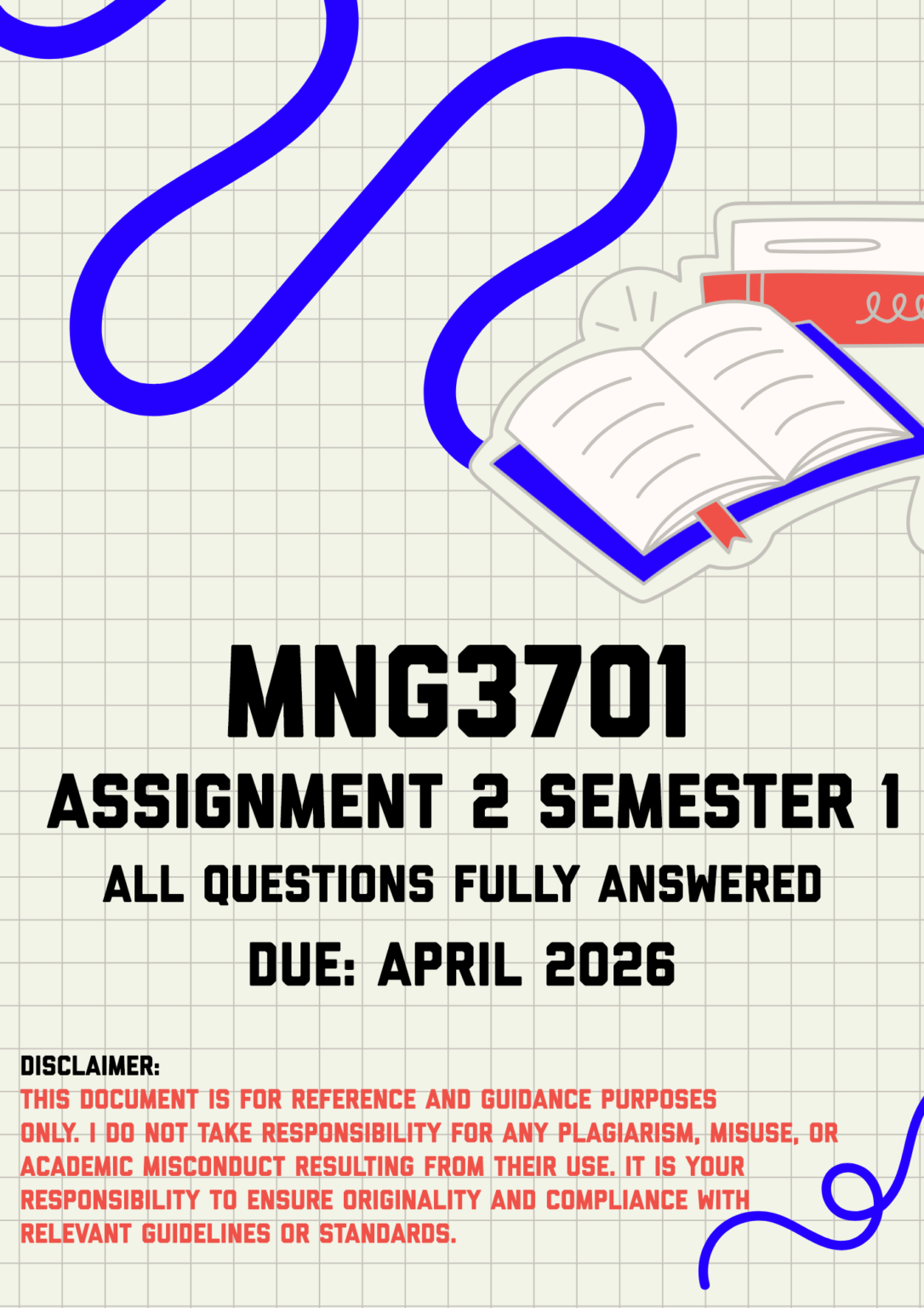 MNG3701 Assignment 2 Semester 1 Memo | Due April 2026 - StudyPass