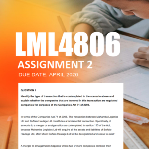LML4806 Assignment 2 Semester 1 2026 Due April 2026