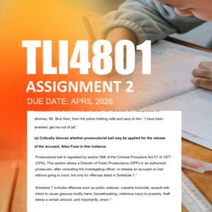 TLI4801 Assignment 2 Semester 1 2026 - Due April 2026