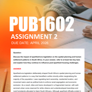 PUB1602 Assignment 2 Semester 1 2026 Due April 2026