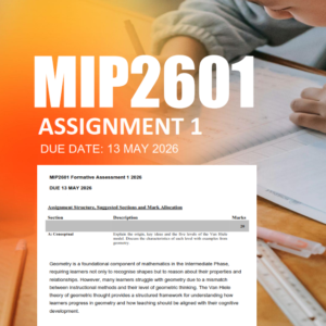 MIP2601 Assignment 1 Semester 1 2026 - Due 13 May 2026