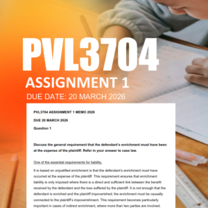 PVL3704 Assignment 1 Semester 1 2026 - Due 20 March 2026