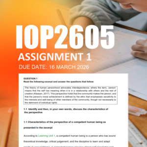 IOP2605 Assignment 1 Semester 1 2026 - Due 16 March 2026