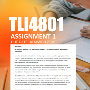 TLI4801 Assignment 1 Semester 1 2026 - Due 16 March 2026