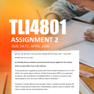 TLI4801 Assignment 2 Semester 1 2026 - Due April 2026