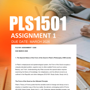 PLS1501 Assignment 1 Semester 1 2026 - Due March 2026