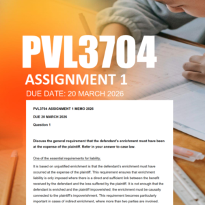 PVL3704 Assignment 1 Semester 1 2026 - Due 20 March 2026