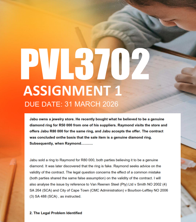 PVL3702 Assignment 1 Semester 1 2026 - Due 31 March 2026