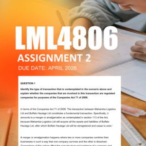 LML4806 Assignment 2 Semester 1 2026 - Due April 2026