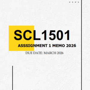 SCL1501 Assignment 1 MEMO 2026 | Due March 2026