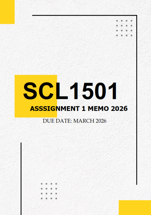 SCL1501 Assignment 1 MEMO 2026 | Due March 2026