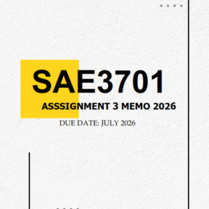 SAE3701 Assignment 3 MEMO 2026 | Due July 2026