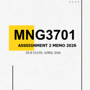 MNG3701 Assignment 2 MEMO 2026 | Due April 2026