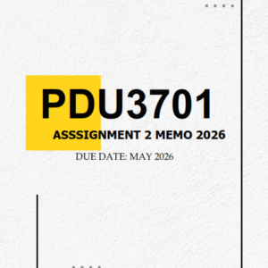 PDU3701 Assignment 2 MEMO 2026 | Due May 2026