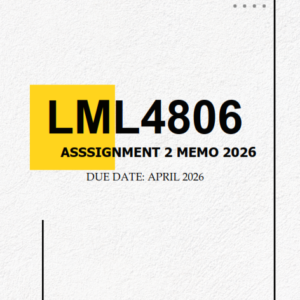 LML4806 Assignment 2 MEMO 2026 | Due April 2026