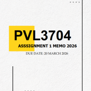 PVL3704 Assignment 1 MEMO 2026 | Due 20 March 2026