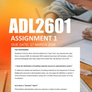 ADL2601 Assignment 1 Semester 1 2026 - Due 27 March 2026