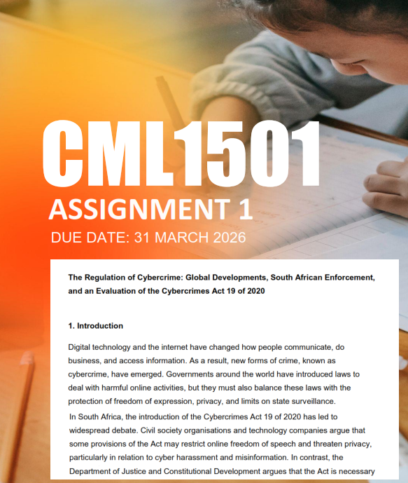 CML1501 Assignment 1 Semester 1 2026 - Due 31 March 2026