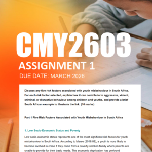 CMY2603 Assignment 1 Semester 1 2026 - Due March 2026