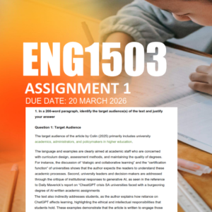 ENG1503 Assignment 1 Semester 1 2026 - Due 20 March 2026