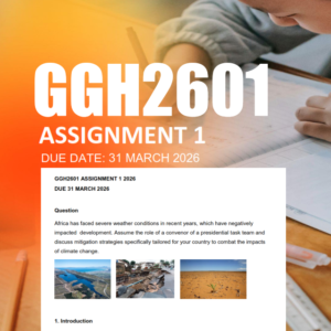 GGH2601 Assignment 1 Semester 1 2026 - Due 31 March 2026