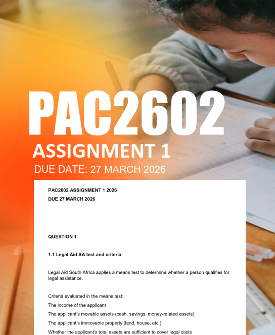 PAC2602 Assignment 1 Semester 1 2026 - Due 27 March 2026