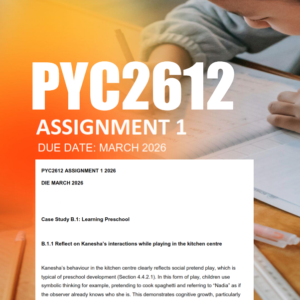 PYC2612 Assignment 1 Semester 1 2026 - Due March 2026