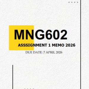MNG2602 Assignment 1 MEMO 2026 | Due 7 April 2026