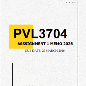 PVL3704 Assignment 1 MEMO 2026 | Due 20 March 2026