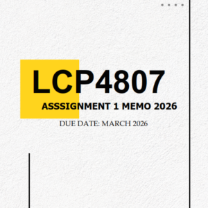 LCP4807 Assignment 1 MEMO 2026 | Due March 2026