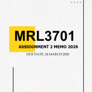 MRL3701 Assignment 2 MEMO 2026 | Due 24 March 2026