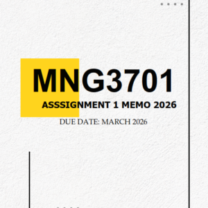 MNG3701 Assignment 1 MEMO 2026 | Due March 2026